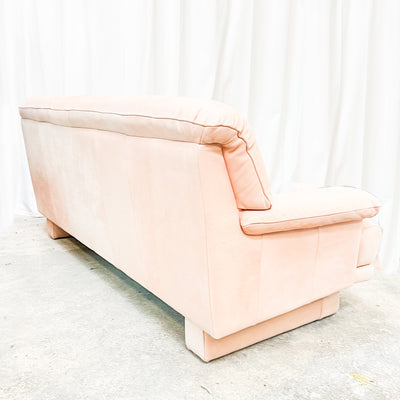 Renewed Pink Italia Leather Sofa (Natuzzi Italia brand)