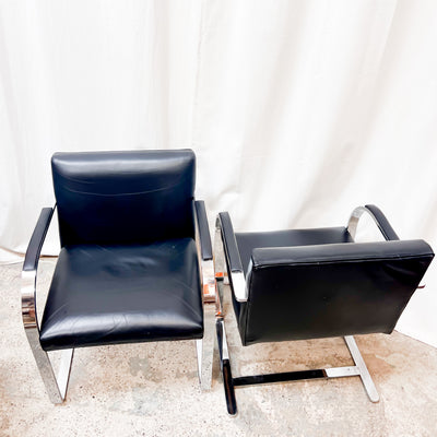 Marcel Breuer Cantilever Chrome Dining Chairs - Bauhaus Leather Classics