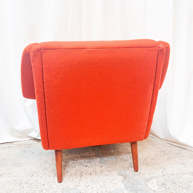 Iconic Orange Wool Lounge Chair - 1970s Retro Charm