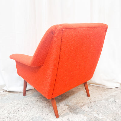 Iconic Orange Wool Lounge Chair - 1970s Retro Charm