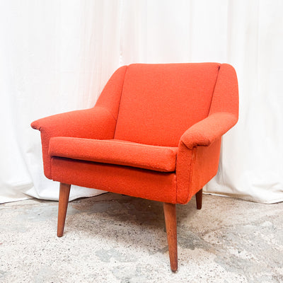 Iconic Orange Wool Lounge Chair - 1970s Retro Charm