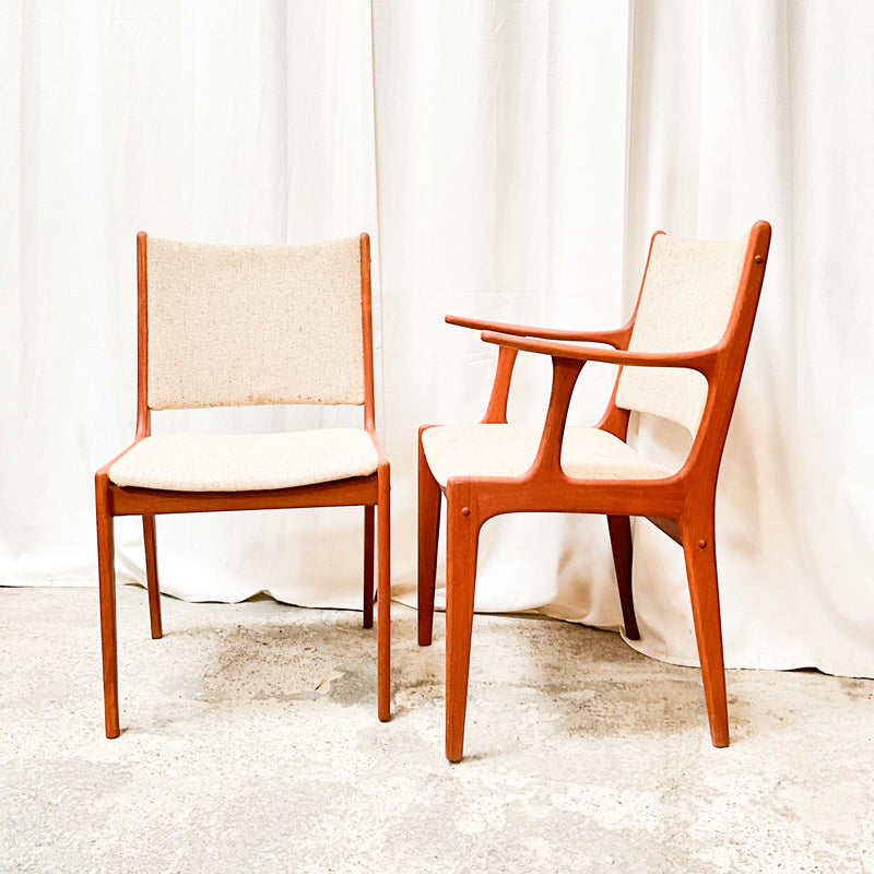 Classic Danish Teak Dining Chair with Upholstered Seats – Timeless Comfort