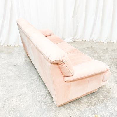 Renewed Pink Italia Leather Sofa (Natuzzi Italia brand)