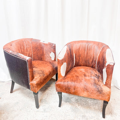 Rustic Cowhide and Wicker Lounge Chair – Vintage Western Elegance