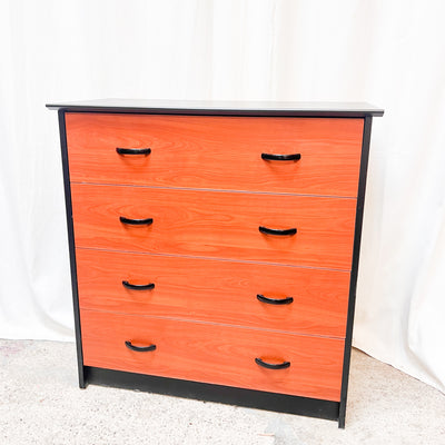 Mid-Century Modern Teak and Black Lacquered Chest of Drawers