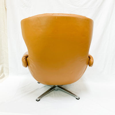 Mid Century Swedish Modern Lounger (Brown Leather) by Overman