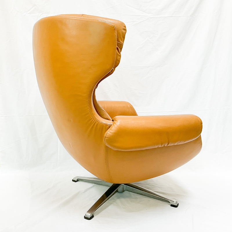 Mid Century Swedish Modern Lounger (Brown Leather) by Overman