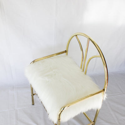 Vintage Gold Vanity Bench/Accent Chair - Newly Reupholstered